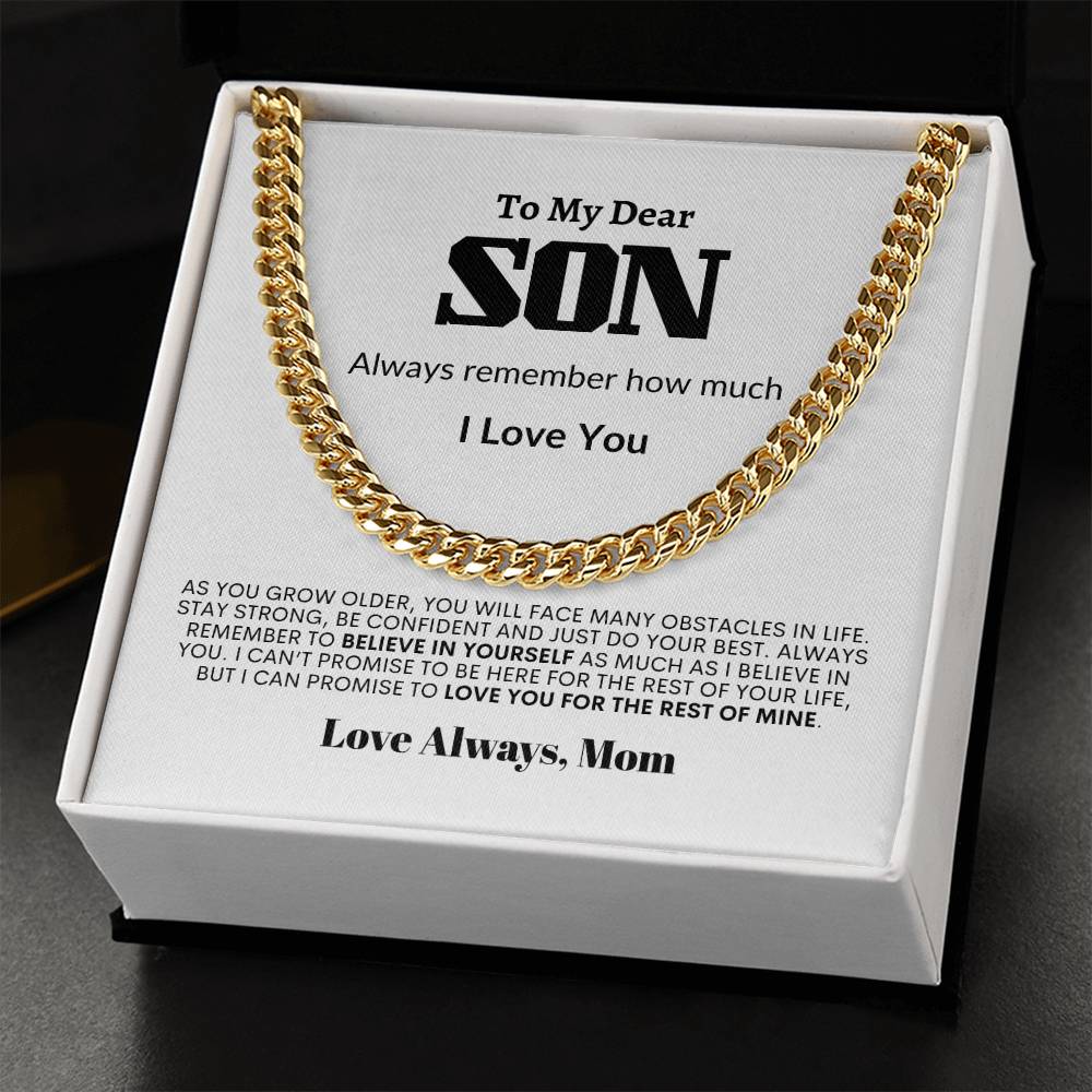 Personalized To My Son Cuban Link Chain | Always Remember