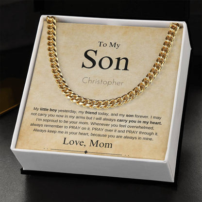Personalized "To My Son"  From Mom | Cuban Chain