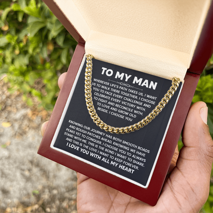 Best Gift for Him - To My Man Cuban Link Chain