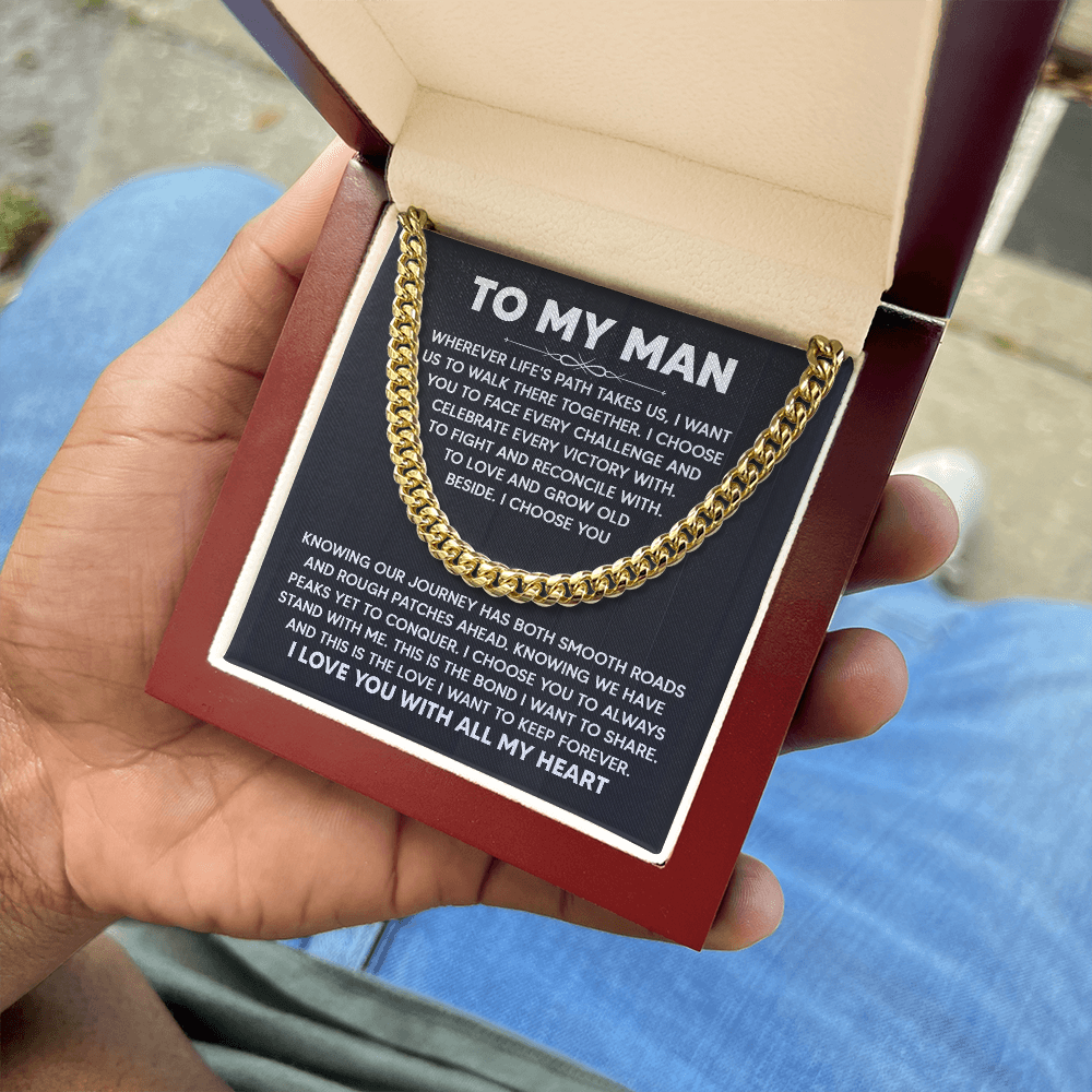 Best Gift for Him - To My Man Cuban Link Chain
