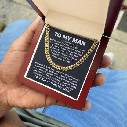 Best Gift for Him - To My Man Cuban Link Chain