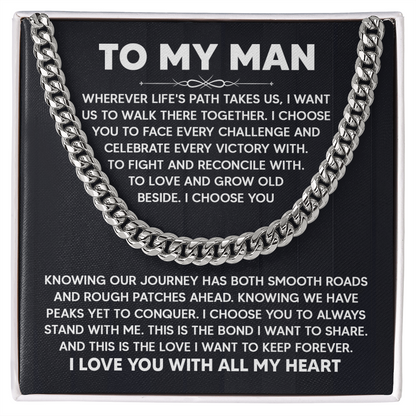 Best Gift for Him - To My Man Cuban Link Chain