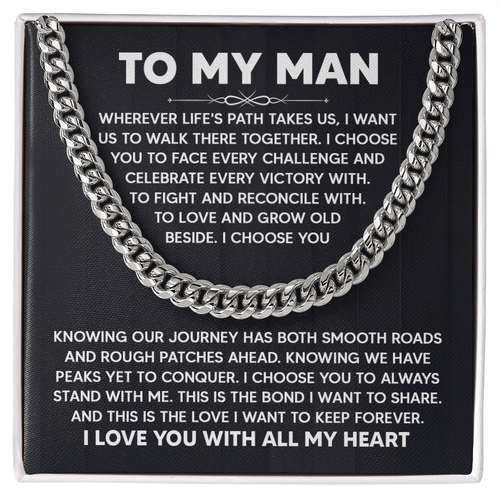 Best Gift for Him - To My Man Cuban Link Chain