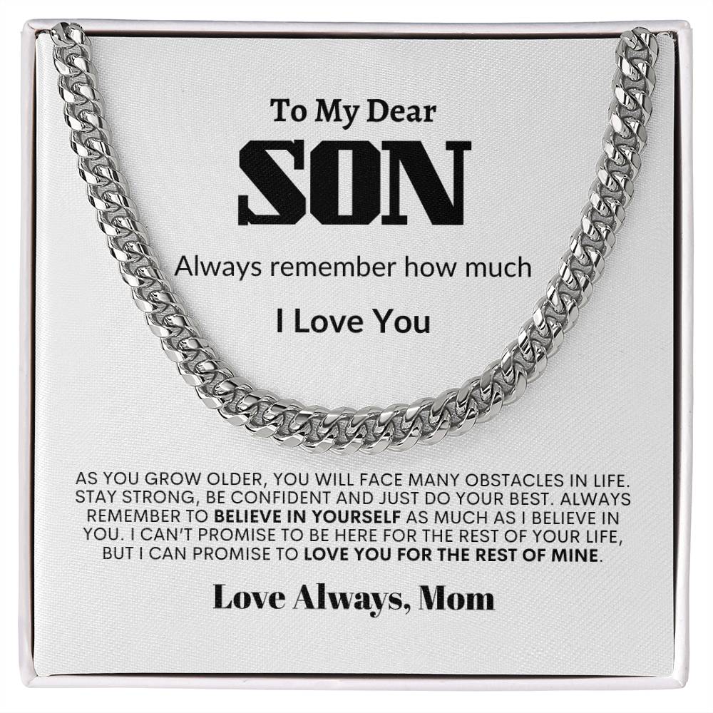 Personalized To My Son Cuban Link Chain | Always Remember
