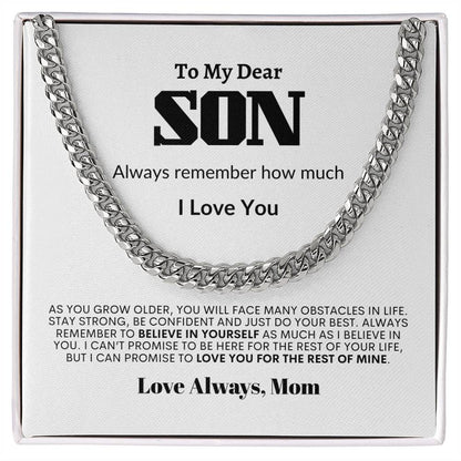 Personalized To My Son Cuban Link Chain | Always Remember