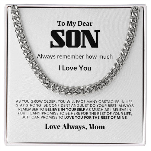 Personalized To My Son Cuban Link Chain | Always Remember
