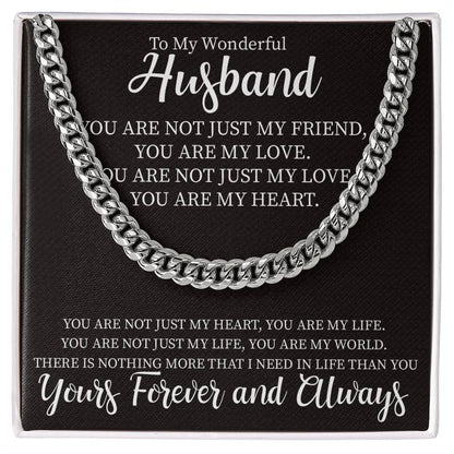 To My Wonderful Husband | Cuban Link Chain