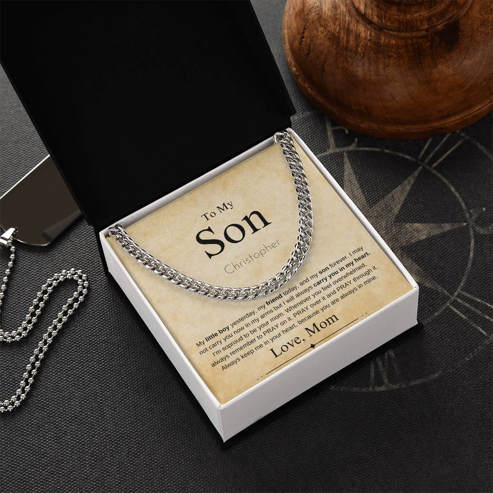 Personalized "To My Son"  From Mom | Cuban Chain