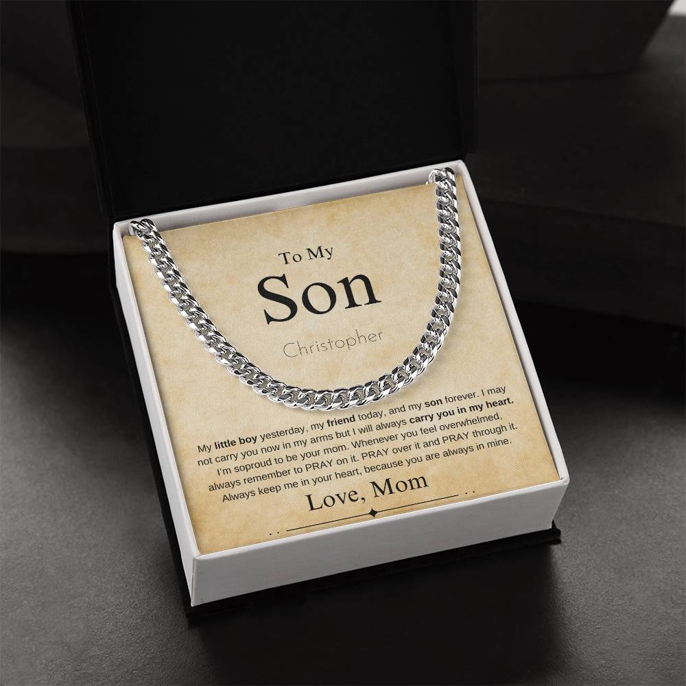 Personalized "To My Son"  From Mom | Cuban Chain