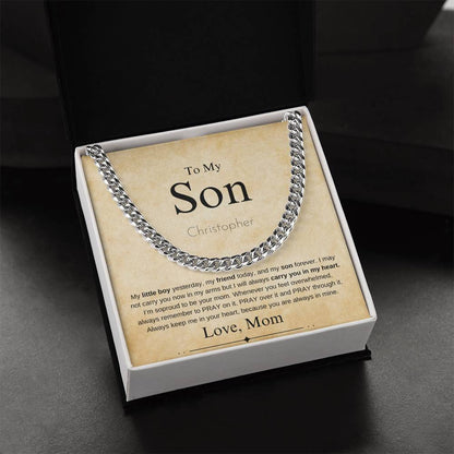 Personalized "To My Son"  From Mom | Cuban Chain