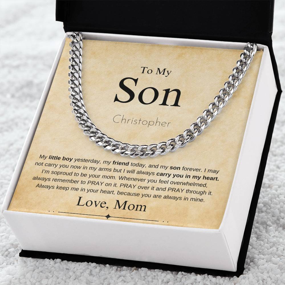 Personalized "To My Son"  From Mom | Cuban Chain