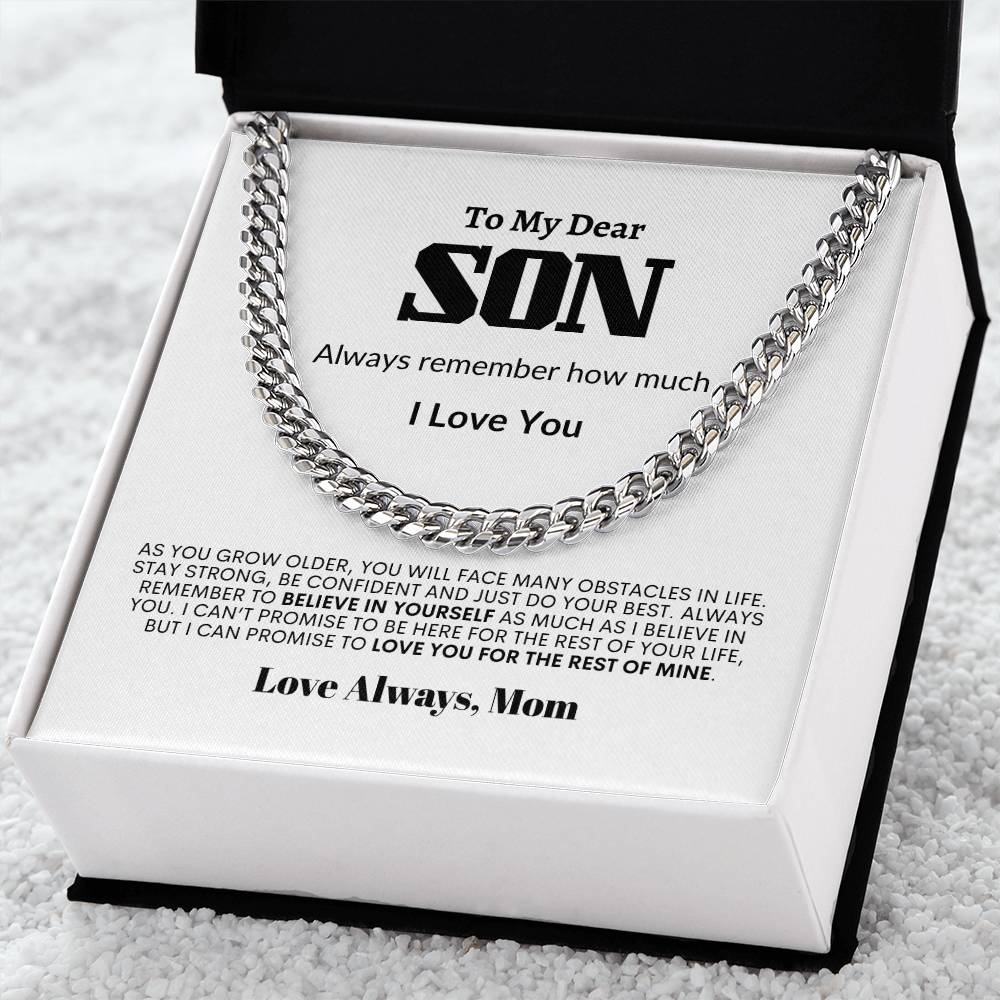 Personalized To My Son Cuban Link Chain | Always Remember
