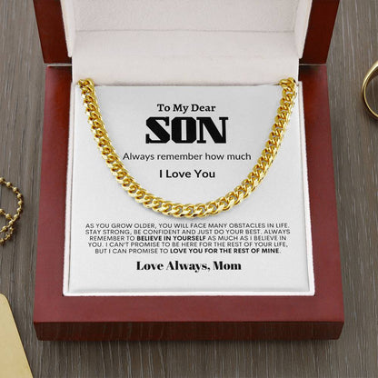 Personalized To My Son Cuban Link Chain | Always Remember