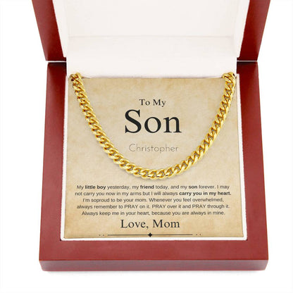 Personalized "To My Son"  From Mom | Cuban Chain
