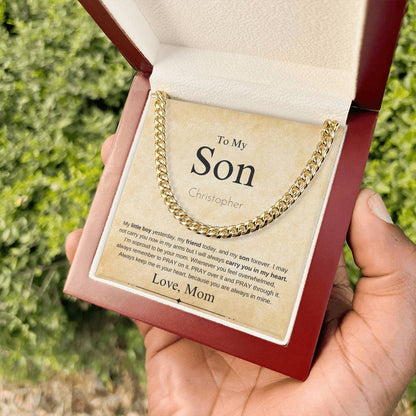 Personalized "To My Son"  From Mom | Cuban Chain