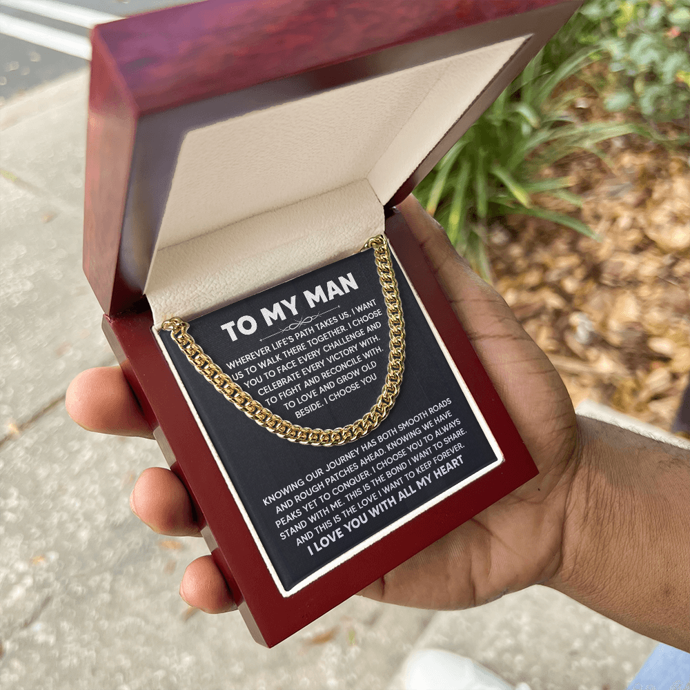 Best Gift for Him - To My Man Cuban Link Chain