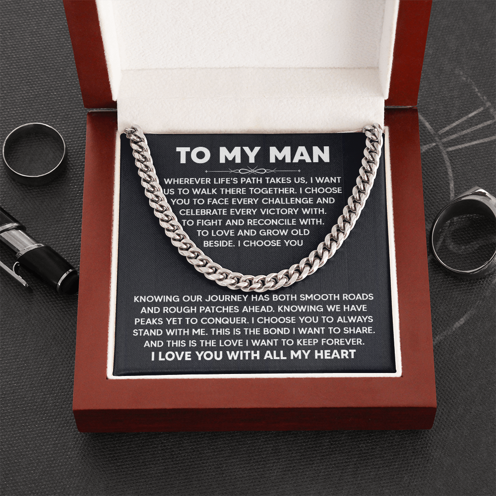 Best Gift for Him - To My Man Cuban Link Chain