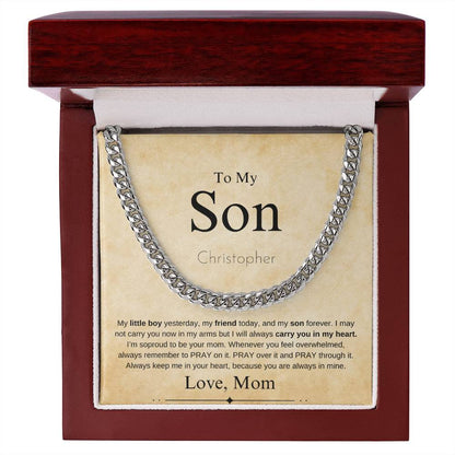 Personalized "To My Son"  From Mom | Cuban Chain