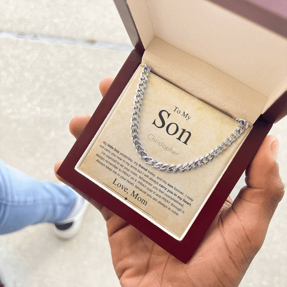 Personalized "To My Son"  From Mom | Cuban Chain