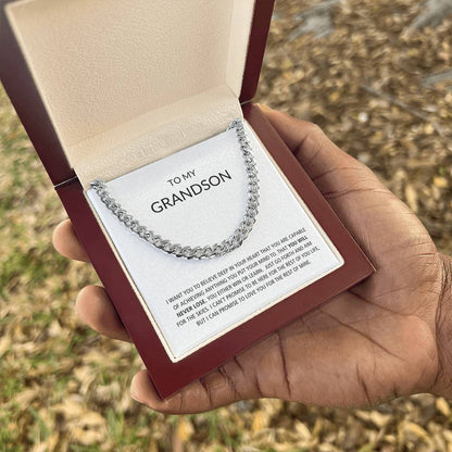 To My Grandson | You Will Never Lose--Cuban Chain Necklace