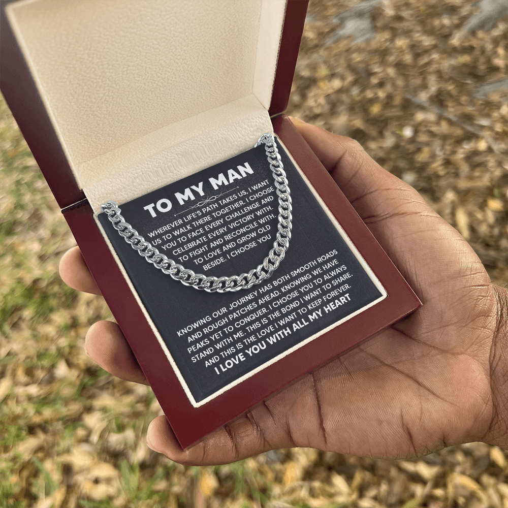 Best Gift for Him - To My Man Cuban Link Chain