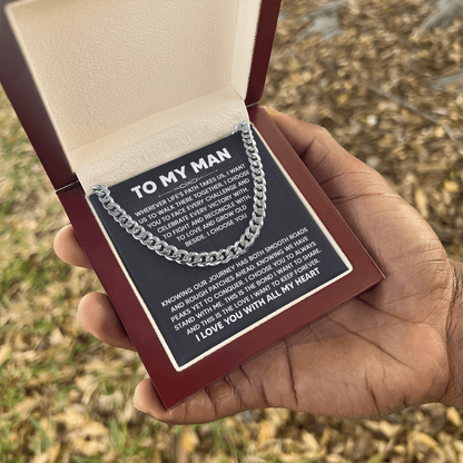 Best Gift for Him - To My Man Cuban Link Chain