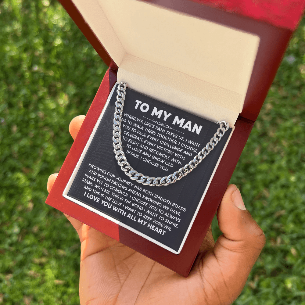 Best Gift for Him - To My Man Cuban Link Chain