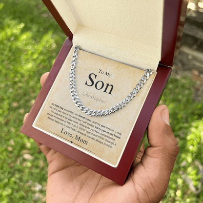Personalized "To My Son"  From Mom | Cuban Chain