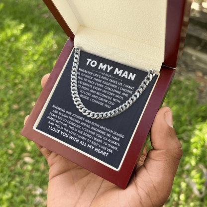 Best Gift for Him - To My Man Cuban Link Chain