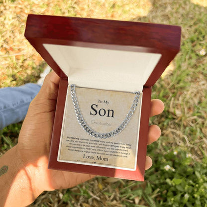 Personalized "To My Son"  From Mom | Cuban Chain