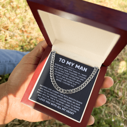 Best Gift for Him - To My Man Cuban Link Chain