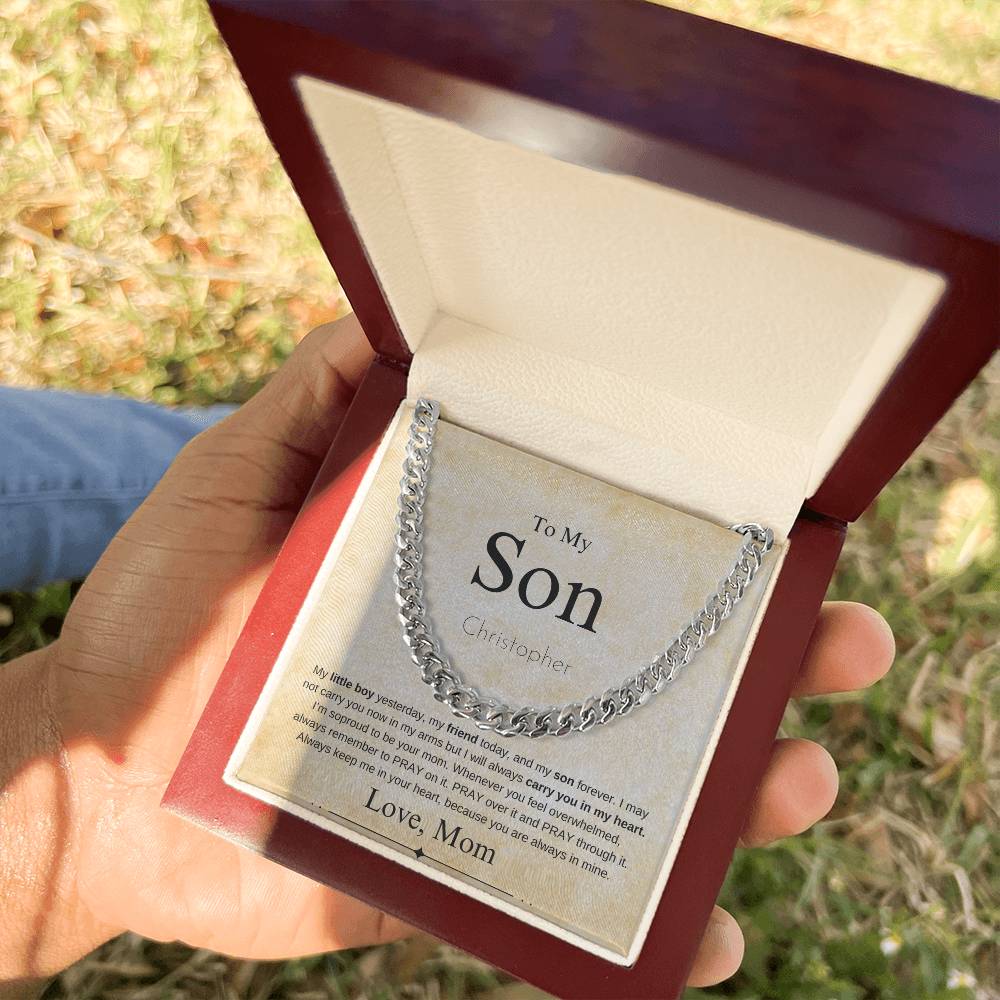 Personalized "To My Son"  From Mom | Cuban Chain