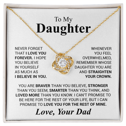 Gift for Daughter Love Dad "Never Forget That I Love You" Necklace