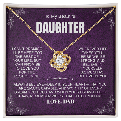 Personalized Daughter Necklace, Always Believe