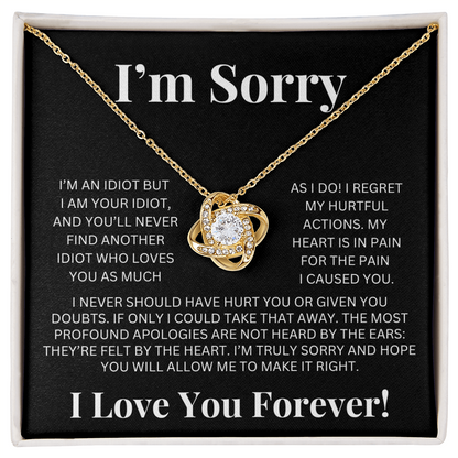 "I'm Sorry" Love Knot Necklace – A Heartfelt Apology She Can Hold