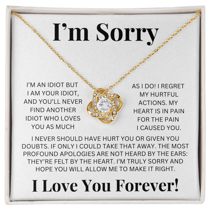 "I'm Sorry" Love Knot Necklace – A Heartfelt Apology She Can Hold