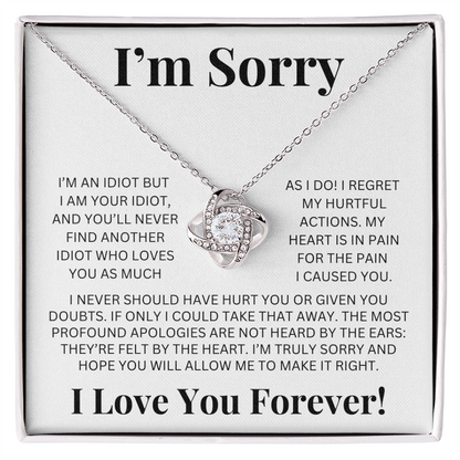 "I'm Sorry" Love Knot Necklace – A Heartfelt Apology She Can Hold