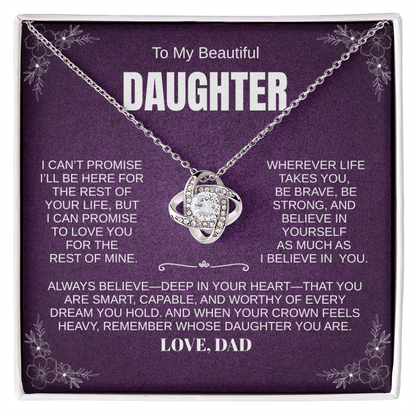 Personalized Daughter Necklace, Always Believe