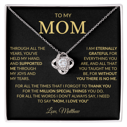 Unique Personalized Gift for Mom "Without You, There is No Me" Necklace