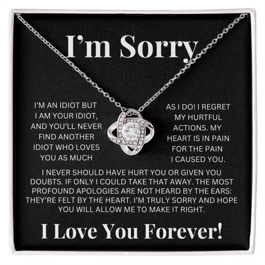 "I'm Sorry" Love Knot Necklace – A Heartfelt Apology She Can Hold