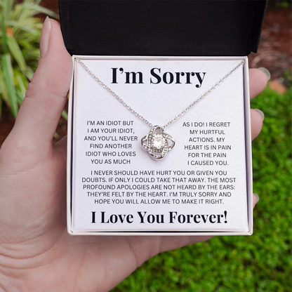 "I'm Sorry" Love Knot Necklace – A Heartfelt Apology She Can Hold