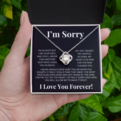 "I'm Sorry" Love Knot Necklace – A Heartfelt Apology She Can Hold