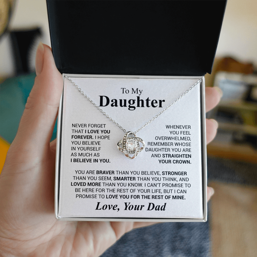 Gift for Daughter Love Dad "Never Forget That I Love You" Necklace