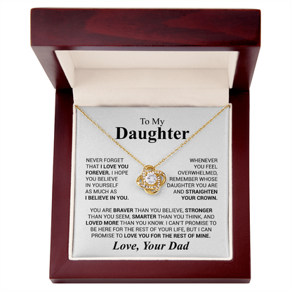 Gift for Daughter Love Dad "Never Forget That I Love You" Necklace