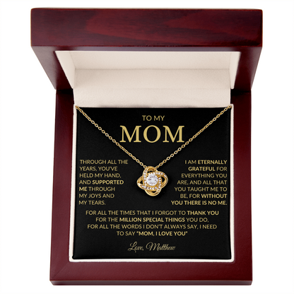 Unique Personalized Gift for Mom "Without You, There is No Me" Necklace