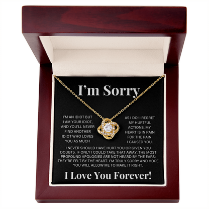 "I'm Sorry" Love Knot Necklace – A Heartfelt Apology She Can Hold