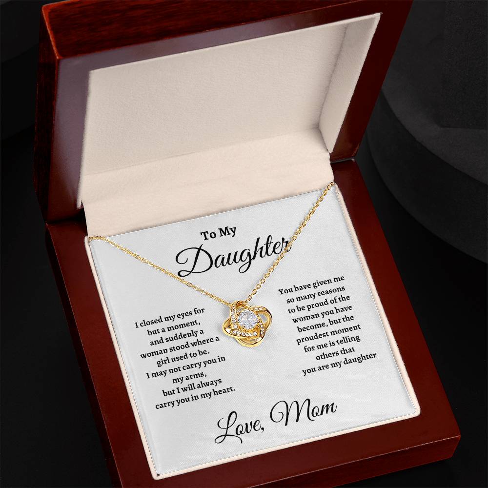 To My Daughter, From Mom | Love Knot Necklace
