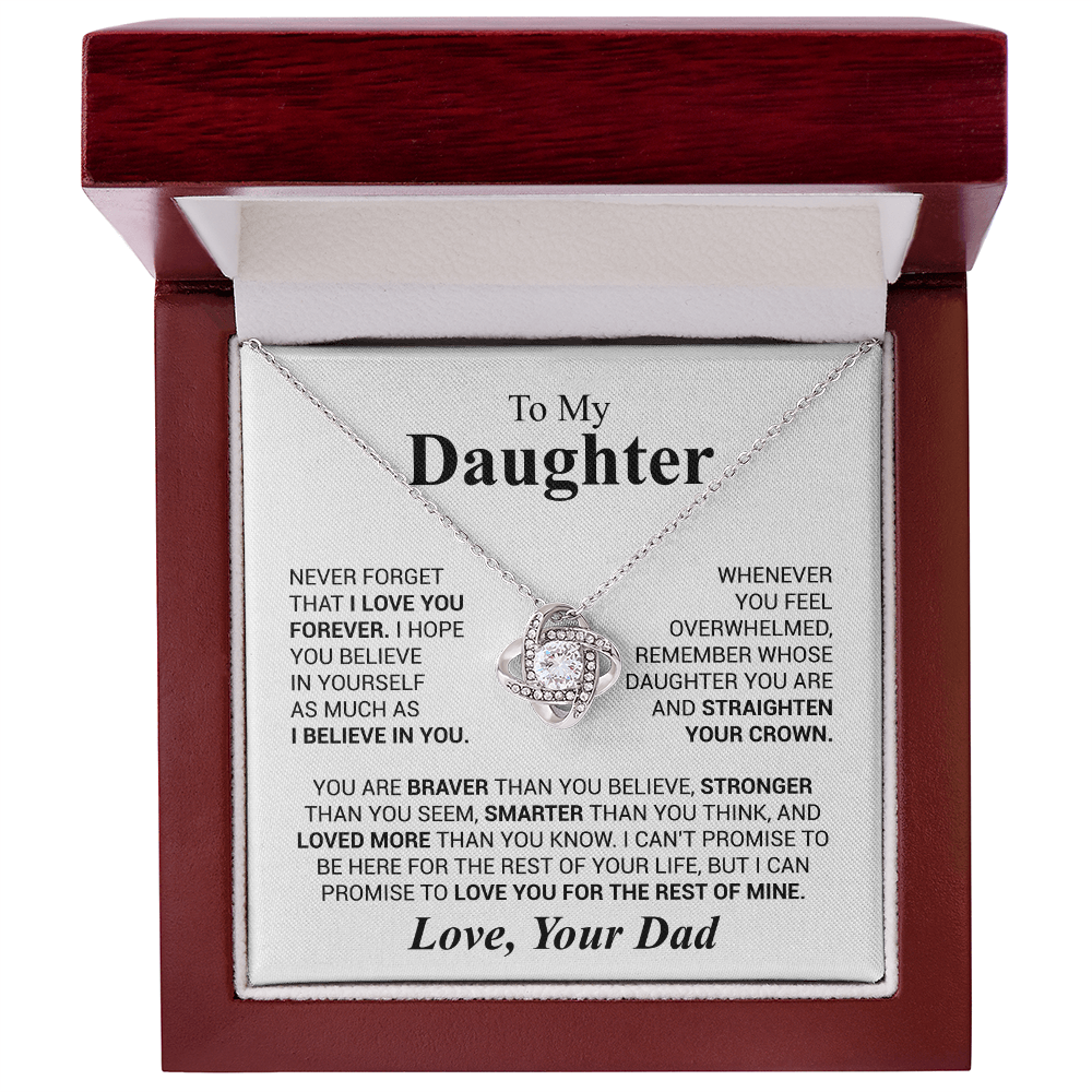 Gift for Daughter Love Dad "Never Forget That I Love You" Necklace