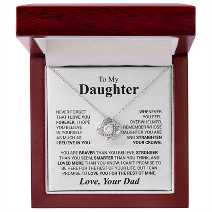 Gift for Daughter Love Dad "Never Forget That I Love You" Necklace
