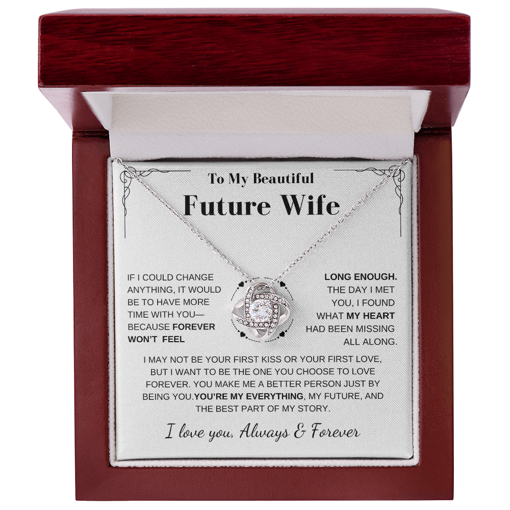 Future Wife Gift- My Last Everything- Love Knot Necklace